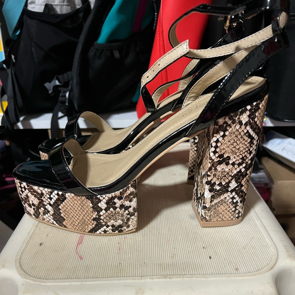 Nasty gal faux snake platforms